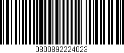 Código de barras (EAN, GTIN, SKU, ISBN): '0800892224023'