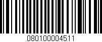 Código de barras (EAN, GTIN, SKU, ISBN): '080100004511'