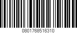 Código de barras (EAN, GTIN, SKU, ISBN): '0801768516310'