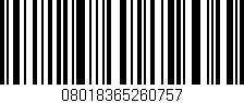 Código de barras (EAN, GTIN, SKU, ISBN): '08018365260757'