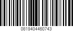 Código de barras (EAN, GTIN, SKU, ISBN): '0819404460743'