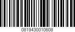 Código de barras (EAN, GTIN, SKU, ISBN): '0819430010608'