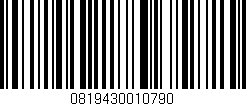Código de barras (EAN, GTIN, SKU, ISBN): '0819430010790'