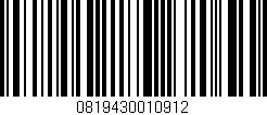 Código de barras (EAN, GTIN, SKU, ISBN): '0819430010912'
