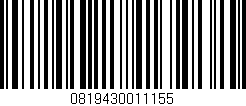 Código de barras (EAN, GTIN, SKU, ISBN): '0819430011155'
