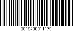 Código de barras (EAN, GTIN, SKU, ISBN): '0819430011179'