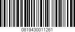 Código de barras (EAN, GTIN, SKU, ISBN): '0819430011261'
