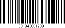Código de barras (EAN, GTIN, SKU, ISBN): '0819430012091'