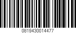 Código de barras (EAN, GTIN, SKU, ISBN): '0819430014477'