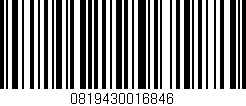 Código de barras (EAN, GTIN, SKU, ISBN): '0819430016846'
