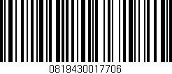 Código de barras (EAN, GTIN, SKU, ISBN): '0819430017706'