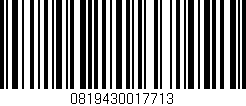 Código de barras (EAN, GTIN, SKU, ISBN): '0819430017713'