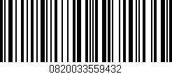 Código de barras (EAN, GTIN, SKU, ISBN): '0820033559432'