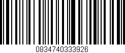 Código de barras (EAN, GTIN, SKU, ISBN): '0834740333926'