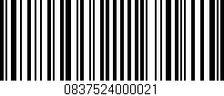 Código de barras (EAN, GTIN, SKU, ISBN): '0837524000021'
