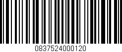 Código de barras (EAN, GTIN, SKU, ISBN): '0837524000120'