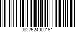 Código de barras (EAN, GTIN, SKU, ISBN): '0837524000151'