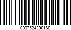 Código de barras (EAN, GTIN, SKU, ISBN): '0837524000168'