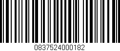Código de barras (EAN, GTIN, SKU, ISBN): '0837524000182'