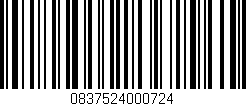 Código de barras (EAN, GTIN, SKU, ISBN): '0837524000724'