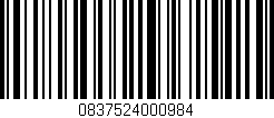 Código de barras (EAN, GTIN, SKU, ISBN): '0837524000984'