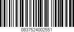 Código de barras (EAN, GTIN, SKU, ISBN): '0837524002551'