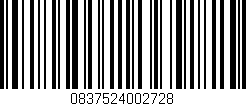 Código de barras (EAN, GTIN, SKU, ISBN): '0837524002728'