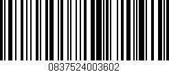 Código de barras (EAN, GTIN, SKU, ISBN): '0837524003602'