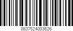 Código de barras (EAN, GTIN, SKU, ISBN): '0837524003626'