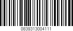 Código de barras (EAN, GTIN, SKU, ISBN): '0839313004111'