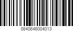 Código de barras (EAN, GTIN, SKU, ISBN): '0840646004013'