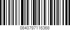 Código de barras (EAN, GTIN, SKU, ISBN): '0840797116368'