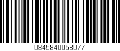 Código de barras (EAN, GTIN, SKU, ISBN): '0845840058077'