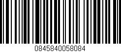 Código de barras (EAN, GTIN, SKU, ISBN): '0845840058084'