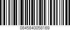 Código de barras (EAN, GTIN, SKU, ISBN): '0845840058169'