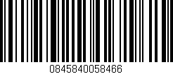 Código de barras (EAN, GTIN, SKU, ISBN): '0845840058466'
