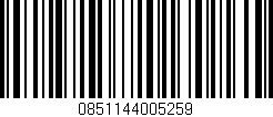 Código de barras (EAN, GTIN, SKU, ISBN): '0851144005259'
