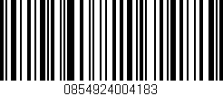 Código de barras (EAN, GTIN, SKU, ISBN): '0854924004183'