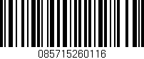 Código de barras (EAN, GTIN, SKU, ISBN): '085715260116'