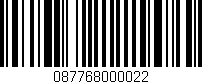 Código de barras (EAN, GTIN, SKU, ISBN): '087768000022'