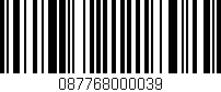 Código de barras (EAN, GTIN, SKU, ISBN): '087768000039'