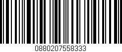 Código de barras (EAN, GTIN, SKU, ISBN): '0880207558333'