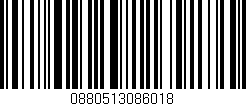 Código de barras (EAN, GTIN, SKU, ISBN): '0880513086018'