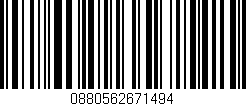 Código de barras (EAN, GTIN, SKU, ISBN): '0880562671494'