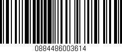 Código de barras (EAN, GTIN, SKU, ISBN): '0884486003614'