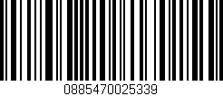 Código de barras (EAN, GTIN, SKU, ISBN): '0885470025339'