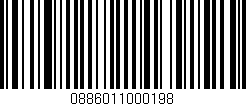 Código de barras (EAN, GTIN, SKU, ISBN): '0886011000198'