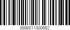 Código de barras (EAN, GTIN, SKU, ISBN): '0886011000662'