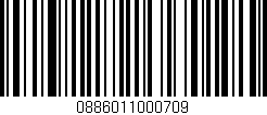 Código de barras (EAN, GTIN, SKU, ISBN): '0886011000709'