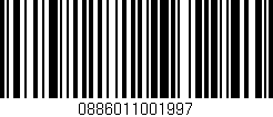 Código de barras (EAN, GTIN, SKU, ISBN): '0886011001997'